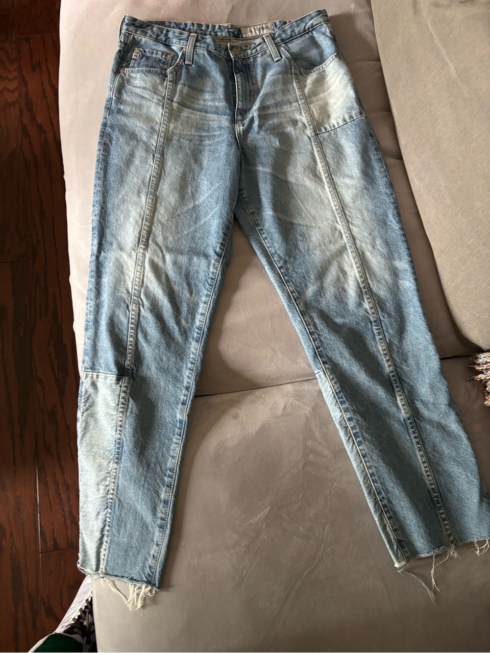 Ag Adriano Goldschmied Light Wash Denim Ankle Jeans